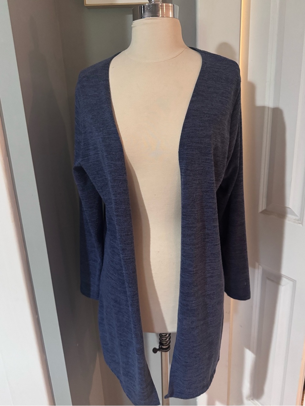 Kim Rogers Navy Open-Front Longline Cardigan